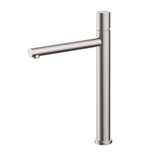 Stainless steel single hold tall round basin mixer tap with knob handle - DeRi-B7032-SS