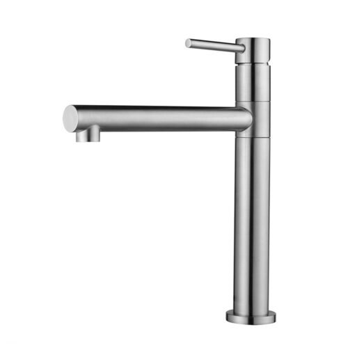 swivel bathroom sink tap - brushed steel
