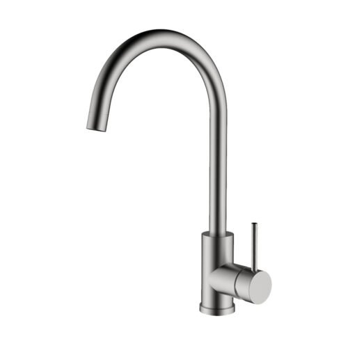 single hole sink mixer tap - brushed steel